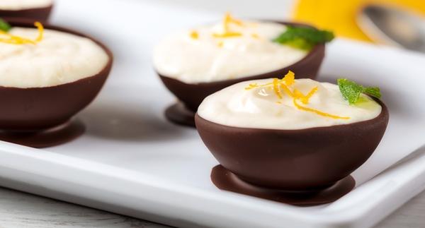 Receita Bio Mousse de Laranja em Copos de Chocolate | Cooking Classes