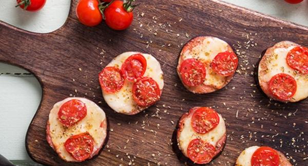 Receita Vegetariana - Mini Pizzas de Beringela