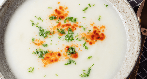 Receita Vegetariana - Creme Light de Couve-Flor, Alho Francês e Aipo