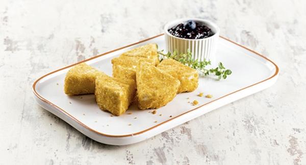 Receita Vegetariana - Camembert Panado com Compota de Mirtilos