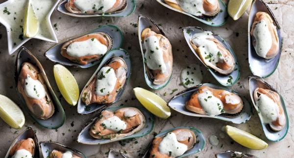 Mexilhões com Creme de Lima