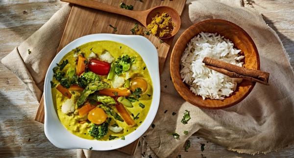 Receita Vegan - Caril de Legumes com Arroz Basmati