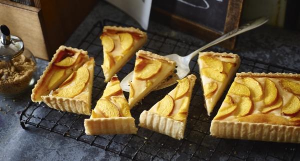 Receita Low Carb - Tarte de Pêssego com Creme de Queijo Quark