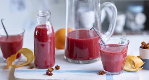 Receita Vegan - Batido de Beterraba e Laranja com Fisális