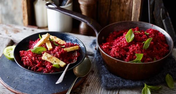 Receita Vegan - Guisado de Beterraba com Quinoa e Tiras de Tofu